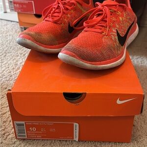 Nike Flyknit Bright Orange Running Shoes